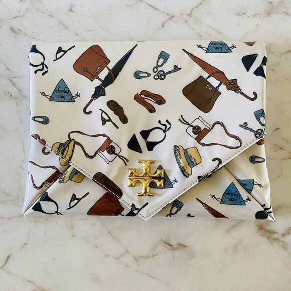 TORY BURCH Eye Mask With Pouch Clutch Travel Set - Picture 1 of 9